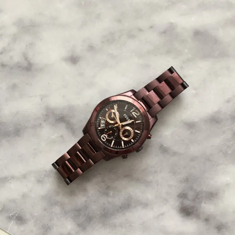 Fossil Perfect Boyfriend Multi-Function Wine Ladies Watch- ES4110